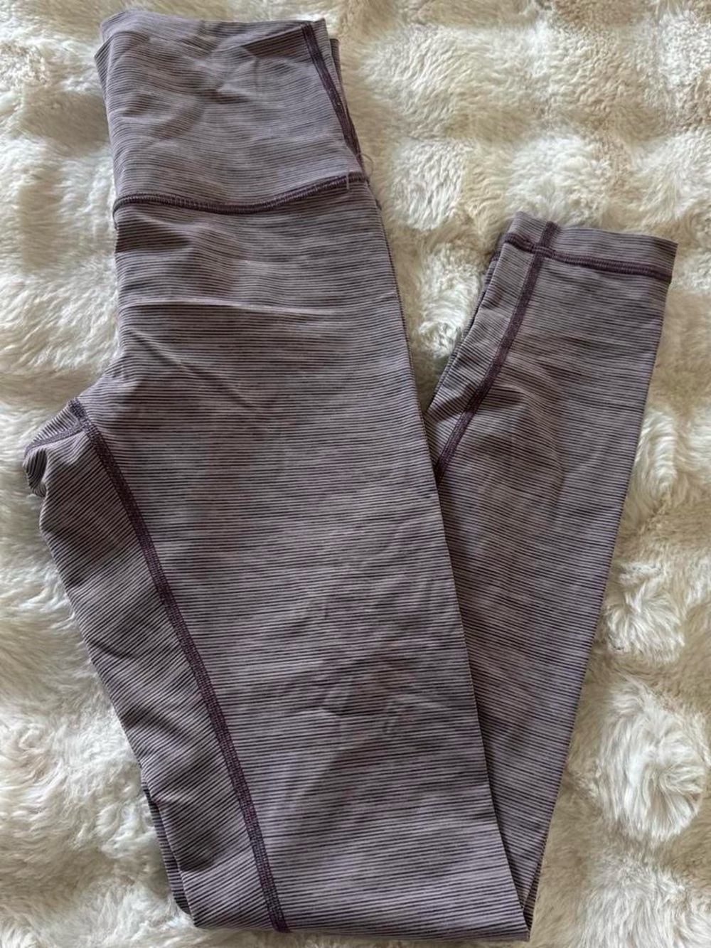 lululemon athletica Purple Striped High-Rise Leggings